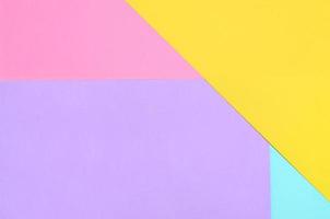 Texture background of fashion pastel colors. Pink, violet, yellow and blue geometric pattern papers. minimal abstract photo