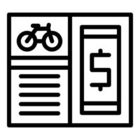 Rent bike system icon outline vector. App city vector