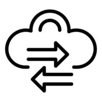 Cloud data change icon outline vector. Internet secure vector