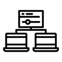 Computer network icon outline vector. Code monitor vector