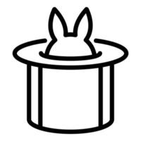 Rabbit hat icon outline vector. Magic wand vector