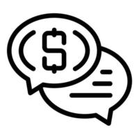 Chat credit money icon outline vector. Lender business vector