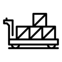 vector de contorno de icono de paquete de vagón. industria de carga