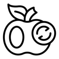 vector de contorno de icono de manzana ecológica natural. ciencia digital