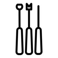 Fondue tools icon outline vector. Cooking food vector