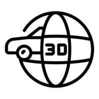 vector de contorno de icono de impresión 3d global. diseño de impresora