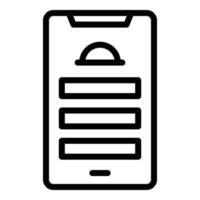 Smartphone menu icon outline vector. Small breakfast vector