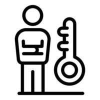 Top manager key icon outline vector. Company strategy vector