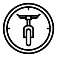 Time of rent bike icon outline vector. City system vector