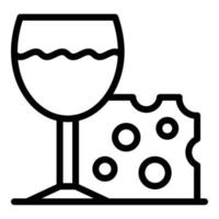 Wine cheese icon outline vector. Food shop vector