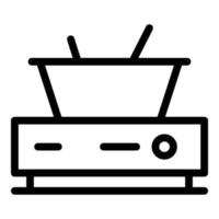 vector de contorno de icono de fondue de cocinero eléctrico. pan de comida