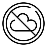 no hay vector de contorno de icono de conexión a la nube. Internet perdido