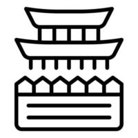 Roof building icon outline vector. Myanmar day vector