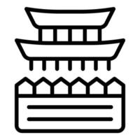 Roof building icon outline vector. Myanmar day vector