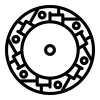 vector de contorno de icono de escudo de atenas. templo antiguo