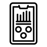 Graph device icon outline vector. Care pulse vector