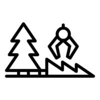 Fir tree cutter icon outline vector. Maker work vector