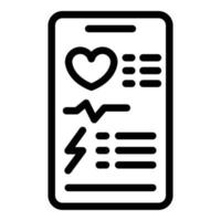 vector de contorno de icono de dispositivo de teléfono inteligente. ejecute el programa