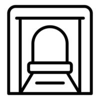 Mine tunnel icon outline vector. Golden stone vector
