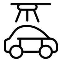 Vector de contorno de icono de pulverización automática de coche. comprobar la carrocería del coche