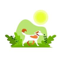 ilustración vectorial de un perro en un estilo moderno y plano. vector