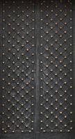 Old ancient metal door texture in european medieval style photo