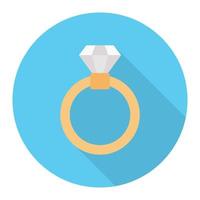 ilustración de vector de anillo de diamante en un fondo. símbolos de calidad premium. iconos vectoriales para concepto y diseño gráfico.