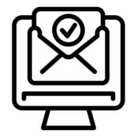 Inbox mail icon outline vector. Document credit vector