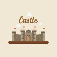 castillo en diseño de estilo plano vector