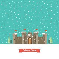 Castle in flat style design vector