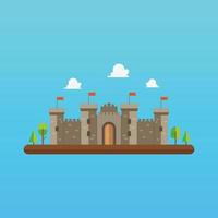 Castle tower architecture in flat style design vector