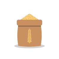 icono de saco de arroz en estilo plano vector