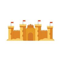 Sandcastle in flat style design vector