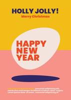 Merry christmas and Happy new year vintage poster vector