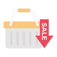 sale cart vector illustration on a background.Premium quality symbols.vector icons for concept and graphic design.