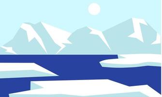 Winter illustration design, the view when winter comes vector