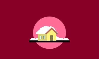 diseño de ilustración de invierno, ilustración de paisaje simple con concepto de elegancia vector