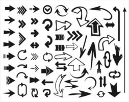 Vector set of arrow shapes isolated on white background