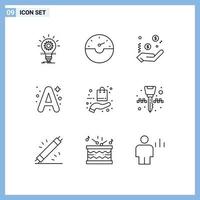 9 Outline concept for Websites Mobile and Apps ecommerce school business education a Editable Vector Design Elements