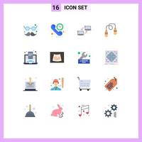 16 Universal Flat Color Signs Symbols of blog mobile jump rope computer fitness sync Editable Pack of Creative Vector Design Elements