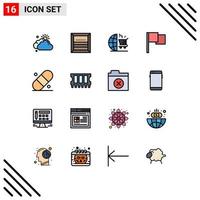 paquete de iconos de vector de stock de 16 signos y símbolos de línea para parche ui bandera de envío compras elementos de diseño de vector creativo editable