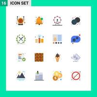 conjunto de 16 iconos de interfaz de usuario modernos signos de símbolos para juego batalla ocio acción de gracias arándano paquete editable de elementos creativos de diseño de vectores