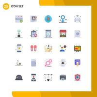 Set of 25 Modern UI Icons Symbols Signs for internet of things printer blockchain medical female Editable Vector Design Elements