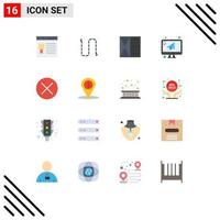 16 Universal Flat Colors Set for Web and Mobile Applications mail email jewelry computer man Editable Pack of Creative Vector Design Elements