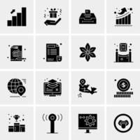 16 iconos de negocios universales vector ilustración de icono creativo para usar en proyectos relacionados con la web y dispositivos móviles