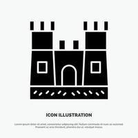 Beach Castle Sand Castle solid Glyph Icon vector