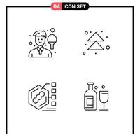 Group of 4 Filledline Flat Colors Signs and Symbols for avatar bacteria sport forward examination Editable Vector Design Elements