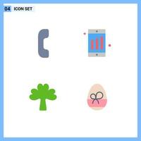 4 Creative Icons Modern Signs and Symbols of answer irish mobile clover egg Editable Vector Design Elements