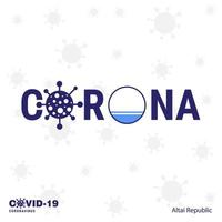 Altai Republic Coronavirus Typography COVID19 country banner Stay home Stay Healthy Take care of your own health vector