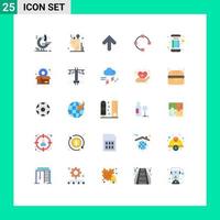 25 Universal Flat Color Signs Symbols of payment internet banking arrow points open Editable Vector Design Elements